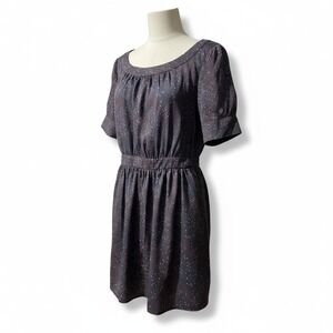 BCBGeneration Dress Womens 4 Brown Red White Polka Dot Short Sleeve Party Career